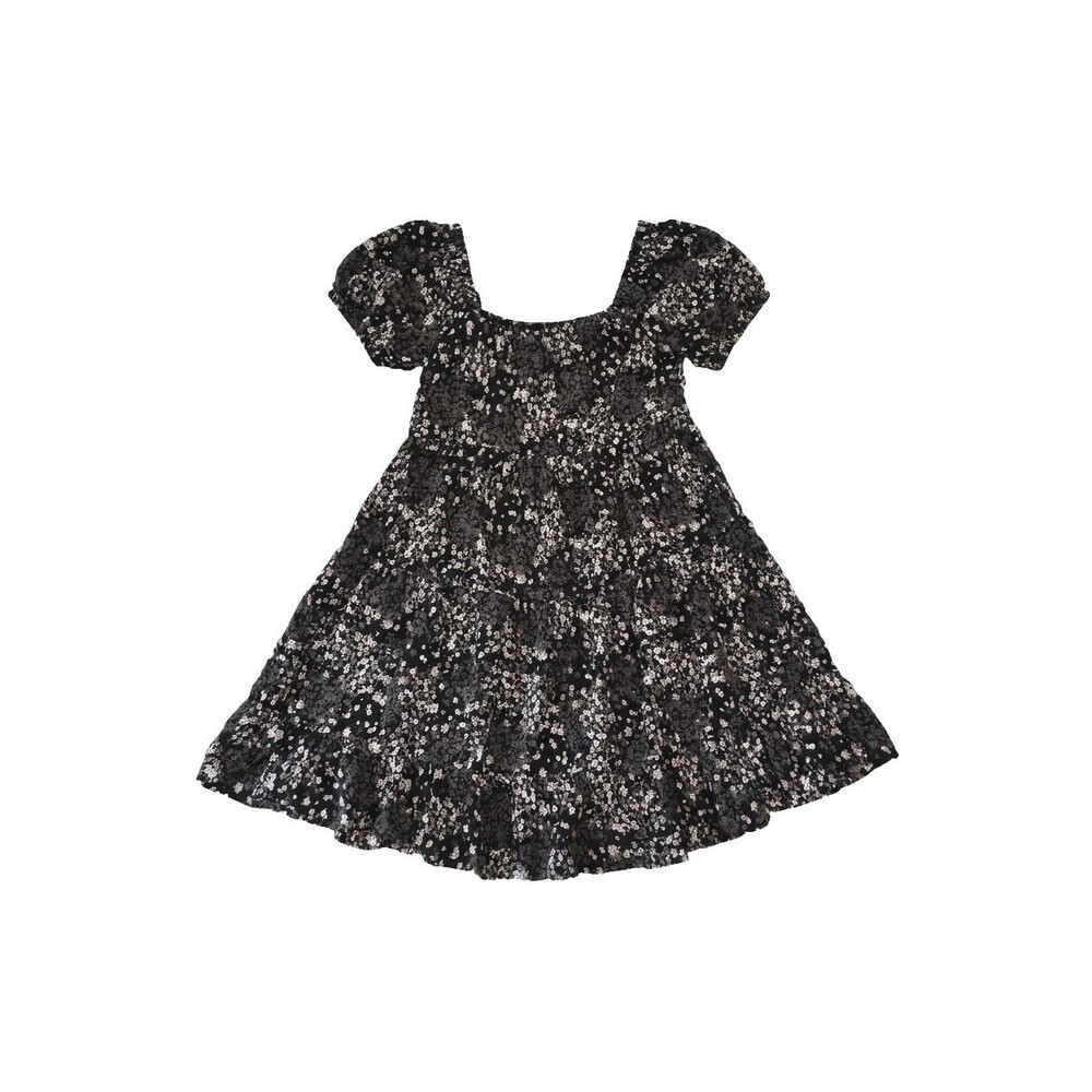 Womens Maurices Black Wildflower Floral Dress Short Sleeve Size XS
